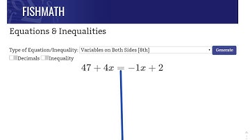 Solving Equations with Variables on Both Sides - FishMath.com