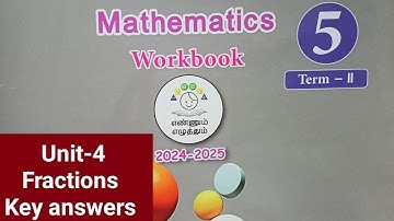 5th std Term-2 Maths unit-4 Fractions key answers..2024-25