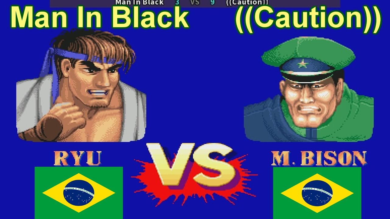 Street Fighter II': Champion Edition - Man In Black vs ((Caution))