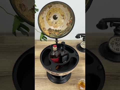 Глобус бар настільний Карта світу білий чорний сфера 33 см Гранд Презент 33002W-B, відео 1