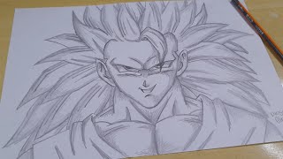 Goku on X: Desenho do Goku Super Saiyajin 3 feito pelo @WaltVitinho 😍💛   / X