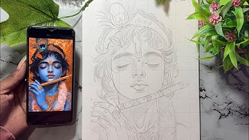 Draw With Me - Krishna Drawing,  Outline Tutorial,  Step By Step 😍