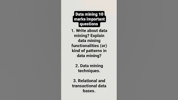 data mining important questions for 4 th sem BCA #degree #education #education