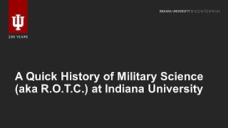 History of IU ROTC part 1 1840-1916
