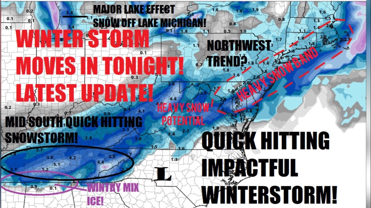 Major Winter storm to move in! Snow & ice for the Mid South! Heavy snow ...