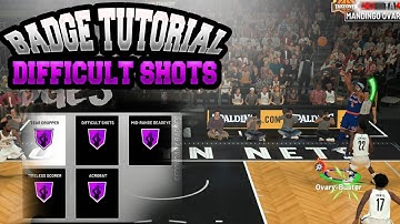 NBA 2K19 HOW TO GET DIFFICULT SHOT BADGE IN 1 GAME!!! SUPER EASY HOF BADGE TUTORIAL