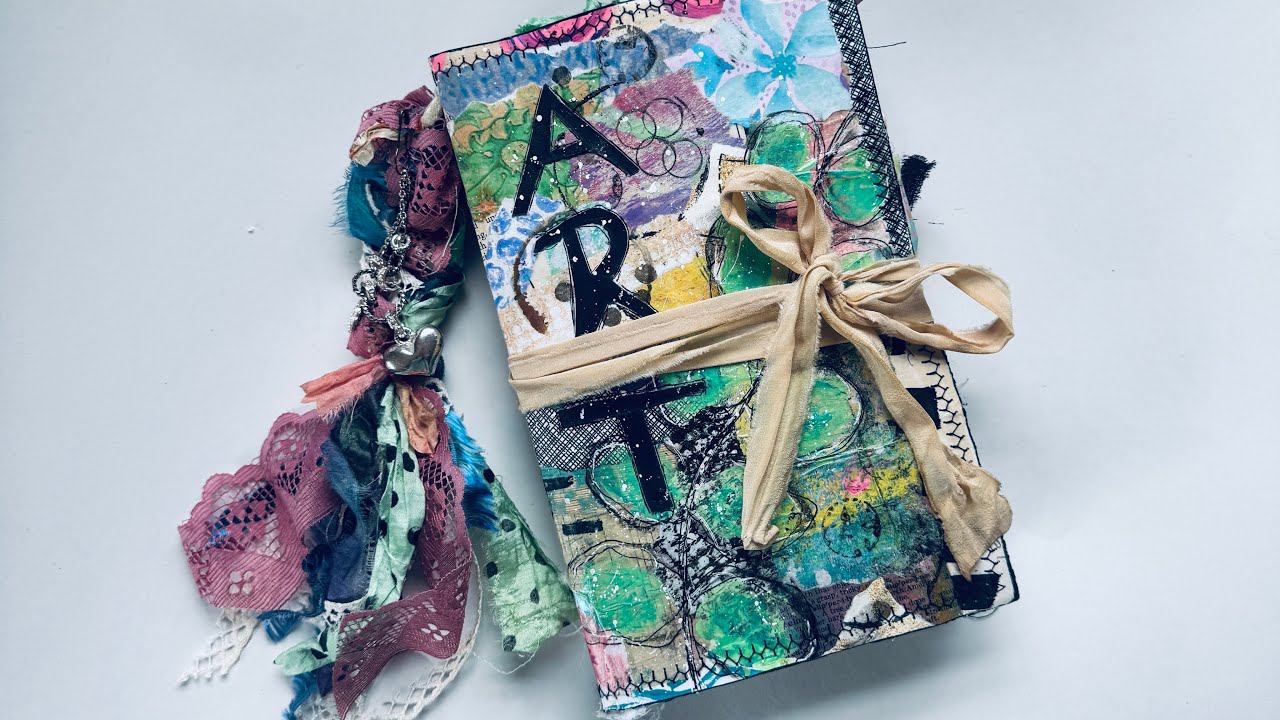 Handmade Journal Mixed media Master board Clover Art Journal Junk Journal