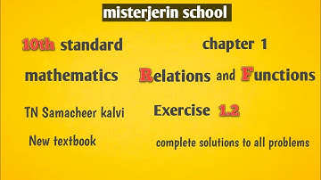 10th std, Samacheer maths English medium,  exercise 1.2, relations and functions