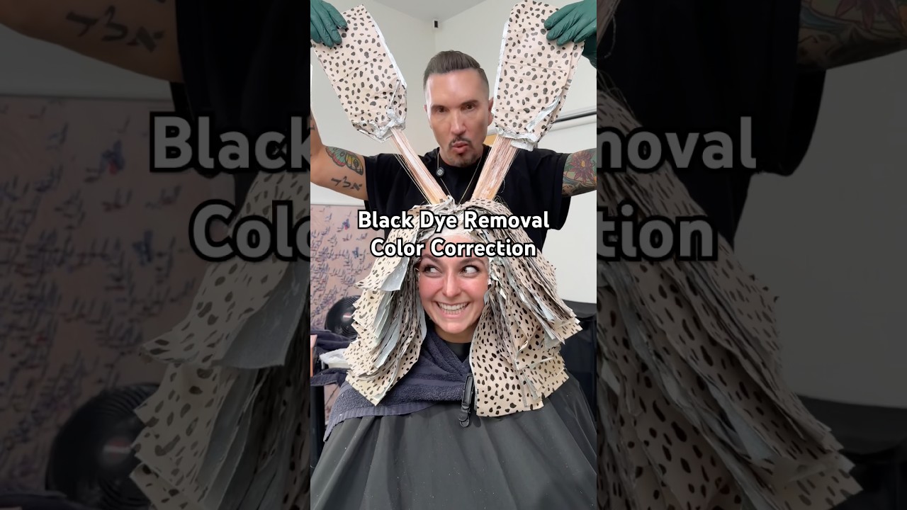 Black Dye Removal Color Correction to Fantasy Color 😮‍💨 Did I eat? #colorcorrection #hair #shorts