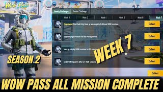 Wow Week 7 All Mission Complete Pubg Mobile Wow Season 2 Weekly Mission