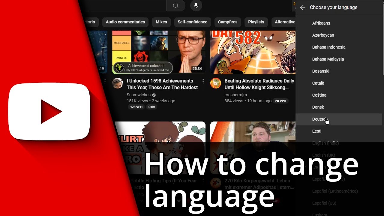 How to change language on Youtube Tutorial - YouTube