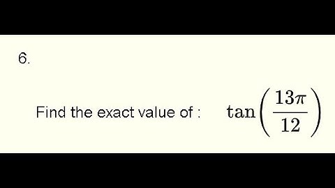 Find the Exact Value of a Trigonometric Function - Grade 12