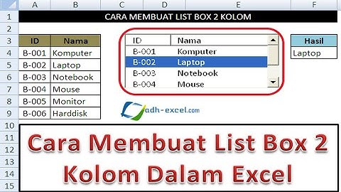 Cara Membuat List Box 2 Kolom Di Excel