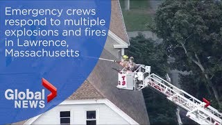 Emergency crews respond to reports of multiple explosions and fires in Lawrence, Massachusetts