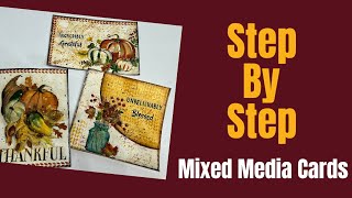 Thanksgiving Mixed Media Cards #artjournal #mixedmedia #cardmakingtutorial