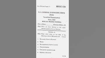 BEGC134 Reading the Novel || Question Paper June, 2023 #ignou#questionpaper #viral@Shivarajput184