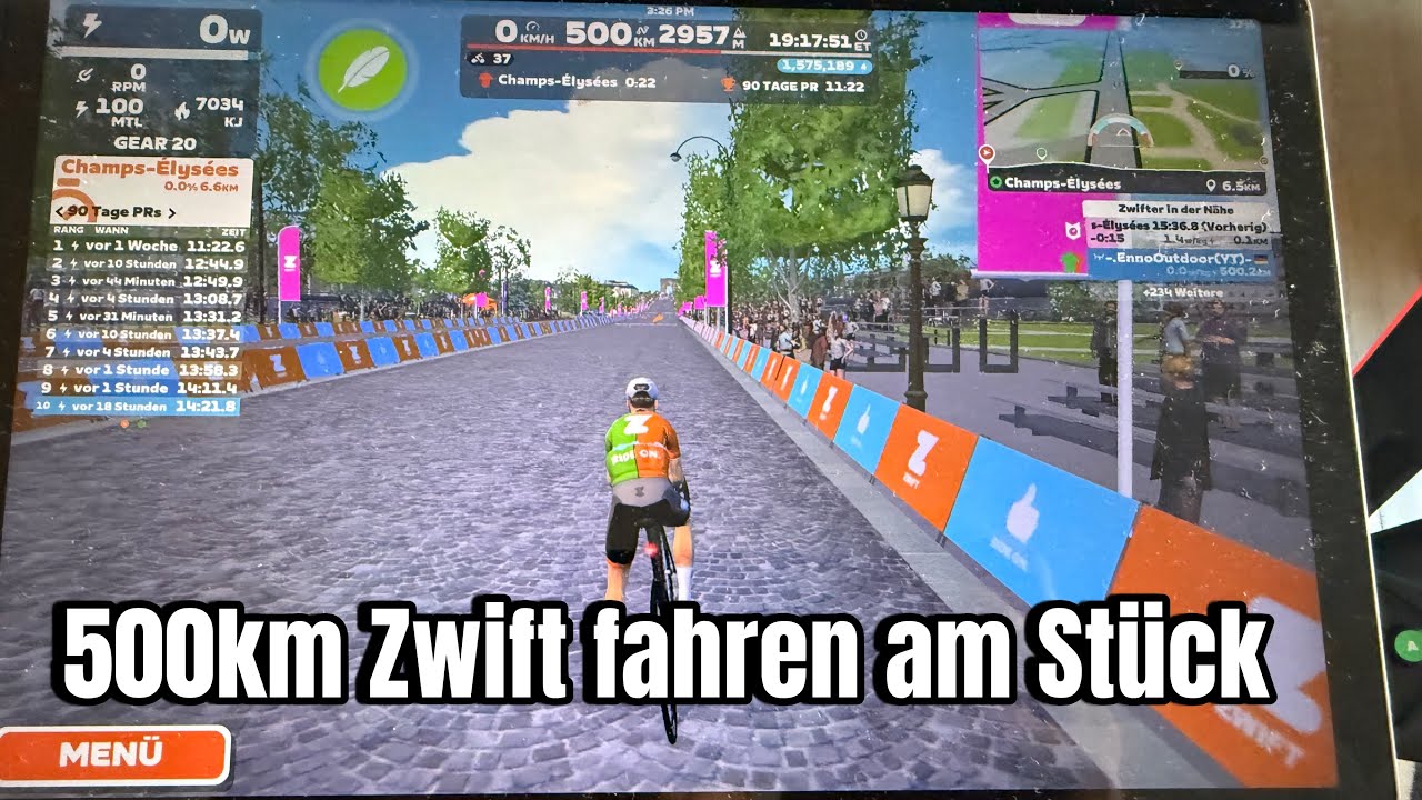 500km Zwift fahren am Stück 