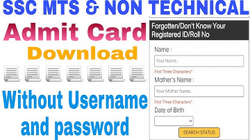SSC MTS & NON TECHNICAL (Havaldar) admit Card Download Without registration no. & Password
