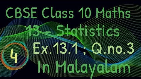 Exercise 13.1 Q.no.3 Cbse Class 10 Maths Chapter 13 New Syllabus In Malayalam