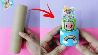 mini cocomelon cake - tissue roll craft