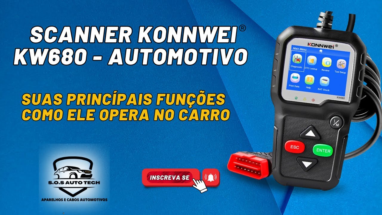 SCANNER KW680 OBD2 KONNWEI - COMO ELE FUNCIONA E SUAS FUNÇÕES COMO