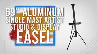 U.S. Art Supply - 69" Aluminum Single Mast Artist Studio & Display Easel
