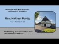 Christmas Day Service - Speaker Rev Nathan Purdy