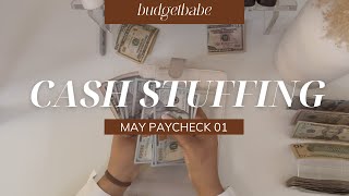 Cash Stuffing | May 01 | $2175 paycheck + Boyfriends paycheck| #cashenvelopes #cashenvelopestuffing