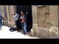 Buskers in front of the Picasso Museum, Barcelona Spain