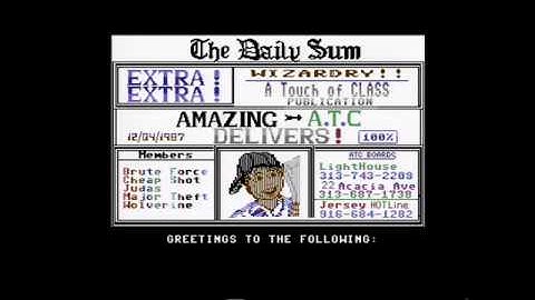 A Touch Of Class (ATC) intro - Wizardry C64