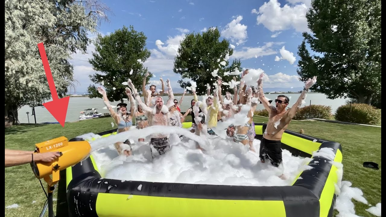 REVIEW And a Demo of LANGXUN Foam Machine for Party, 1200W High Power Foam Cannon Bubble Machine