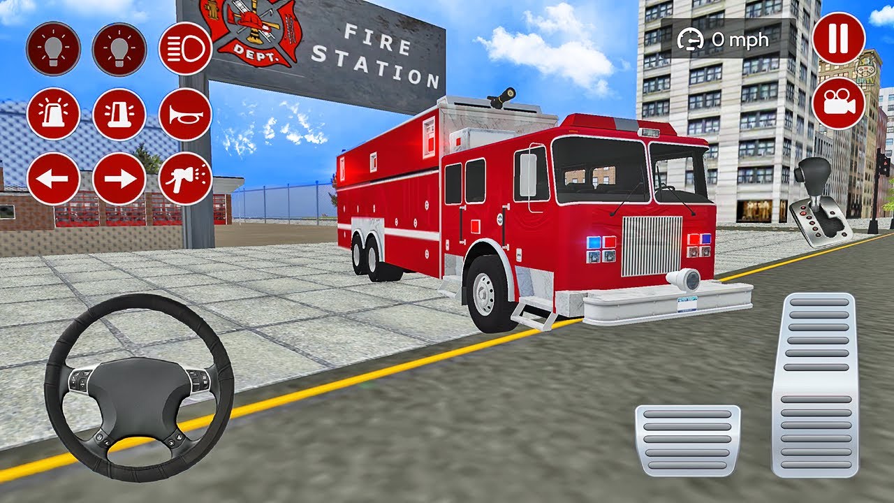 Real Fire Truck Driving Simulator Fire Fighting #7 - New US Fire Truck  Unlocked - Android Gameplay - YouTube