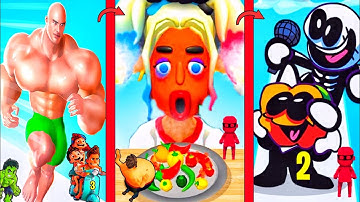 Muscle rush 3d, tower run, big belly, sleepy run and extra hot chili 3d android gameplay | 3d games