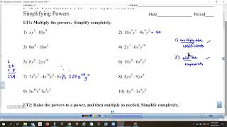 Mixed Operations with Powers (includes coefficients)