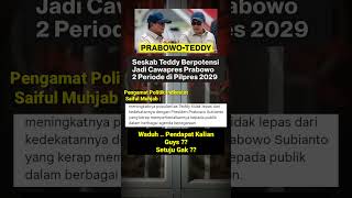 Viral Seskab Teddy Potensi Jadi Wapres Prabowo