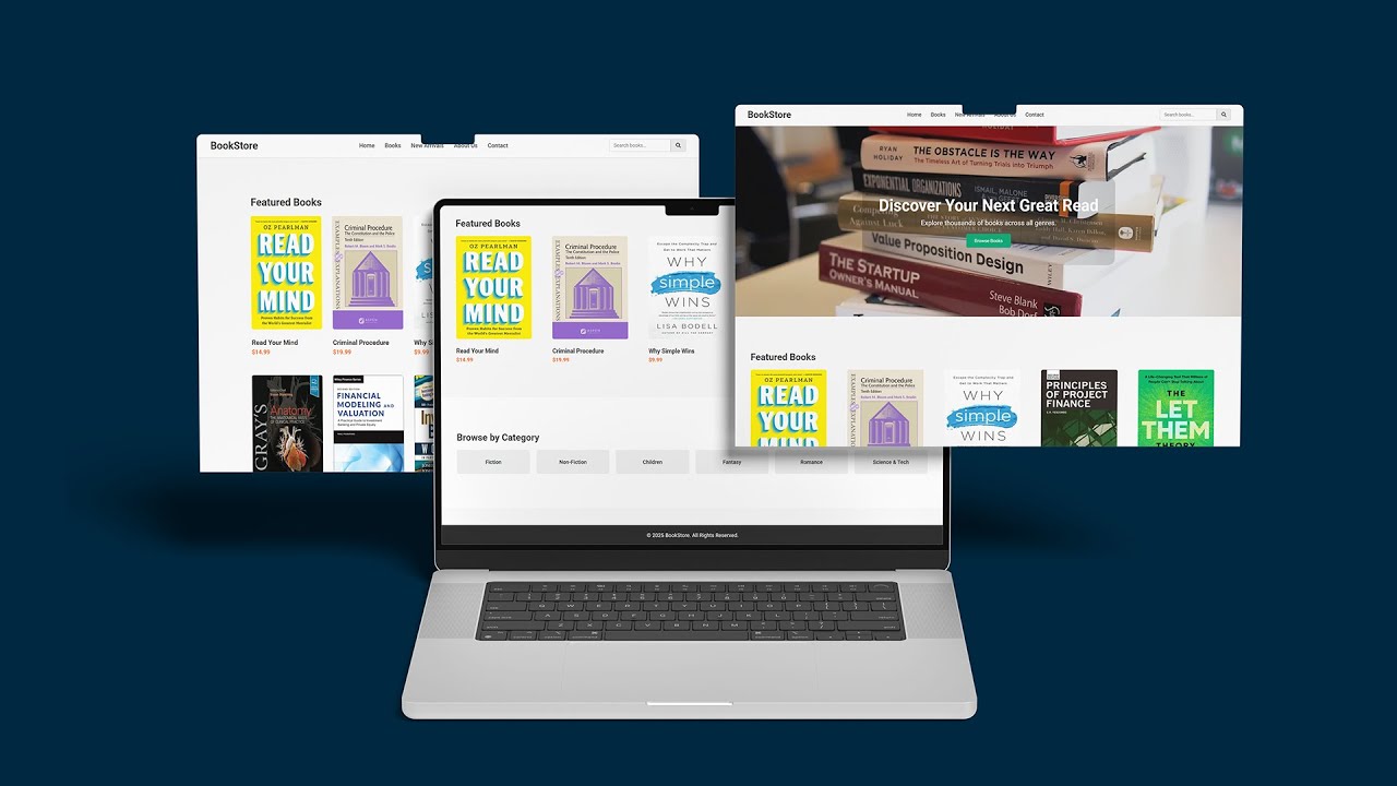BookStore Website HTML & CSS Part 2 - YouTube