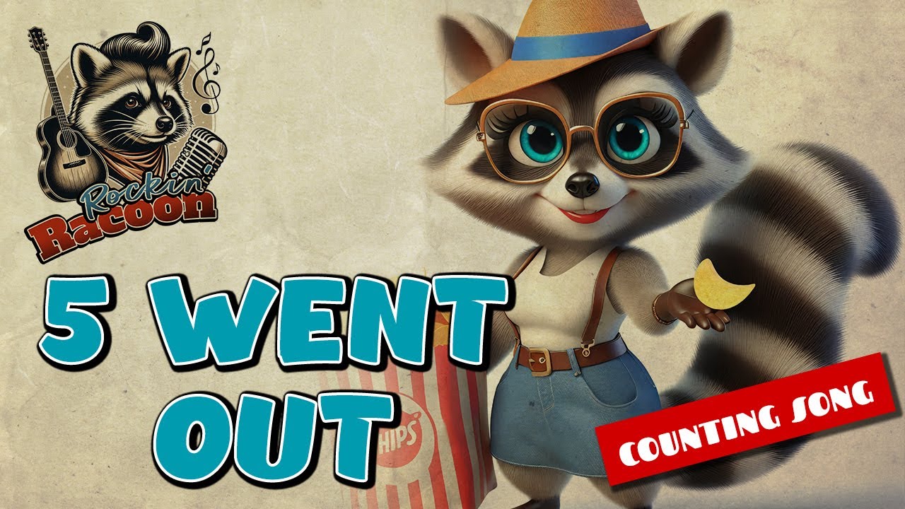 Five Little Raccoons | Fun Counting Song for Kids | Nursery rhymes ...