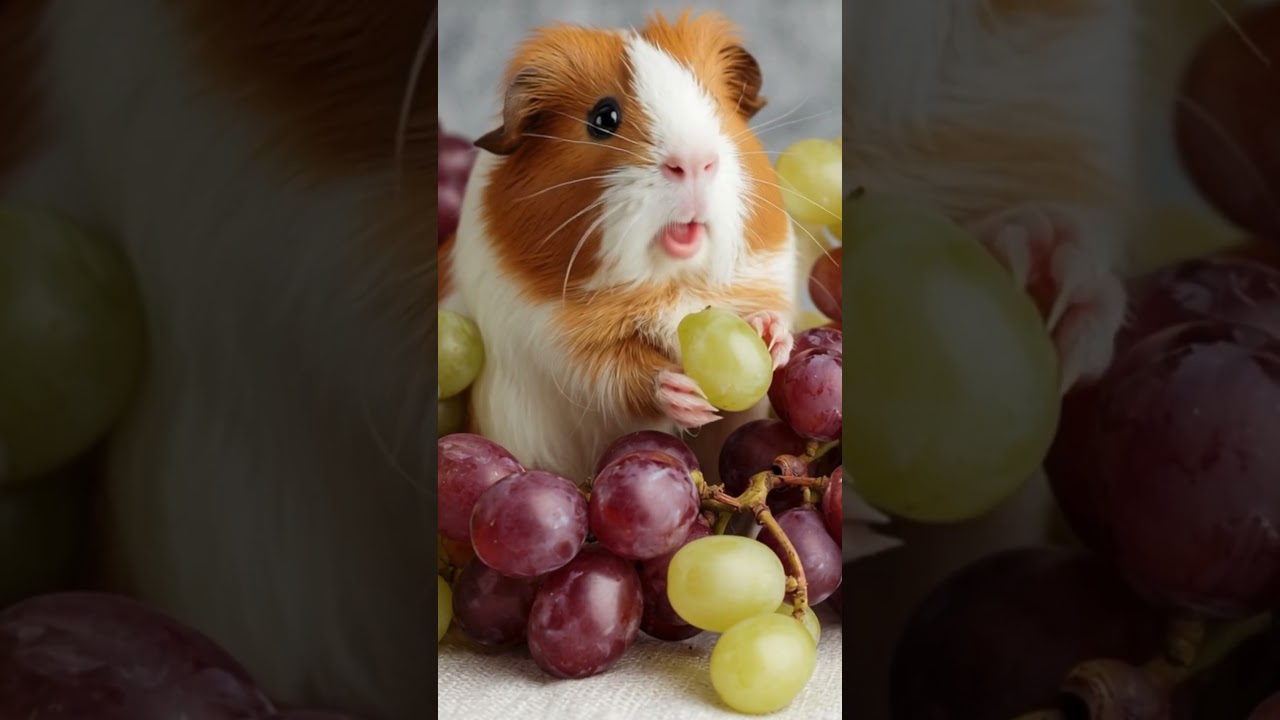 Different animals eating fruits 