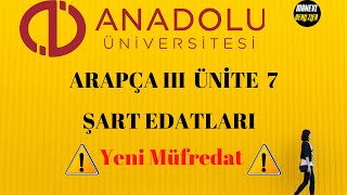 Aöf Arapça 3 Ünite 7 Şart Edatları