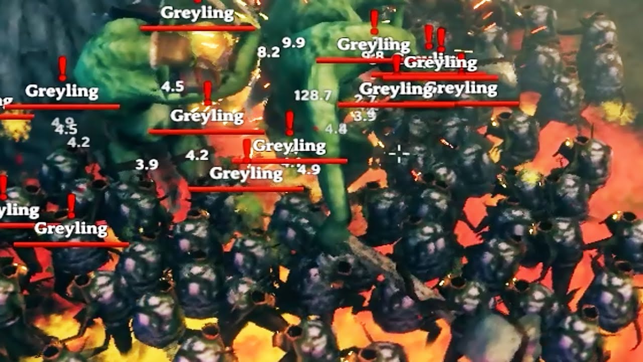100 Greylings vs 4 Fuling Berserkers Valheim