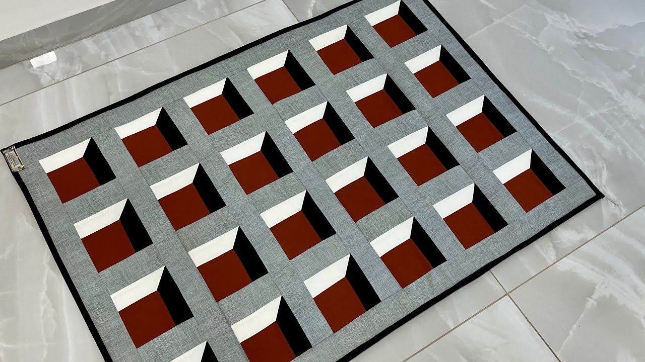 Projeto em 3D venha se surpreender com esse bloco em patchwork 