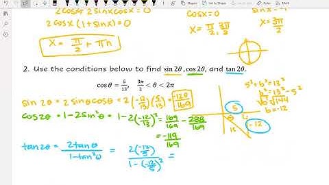 5.5 Multiple-Angle & Product-to-Sum Formulas