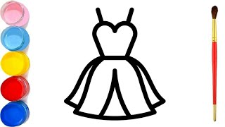 كيف ترسم فستان جميل وبسيط خطوة بخطوة | رسم سهل | رسم بنات | تعليم الرسم للمبتدئين بالخطوات