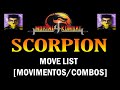 Mortal Kombat 4 (PS1) - Scorpion Move List [Movimentos/Combos]