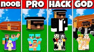 Minecraft Battle: FAMILY COFFIN DANCE HOUSE BUILD CHALLENGE - NOOB vs PRO vs HACKER vs GOD Animation