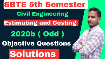 Estimating and Costing 2020 Objective Questions | polytechnic 5th semester civil syllabus
