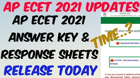 AP ECET 2021 Official Key & Response sheets Release Today//Time.?//AP ECET 2021 Answer key Updates