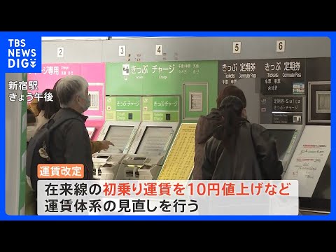 JR東日本「初乗り10円値上げ」など発表　山手線の初乗り運賃150円→160円　26年3月にも運賃改定へ　運賃値上げは1987年の民営化以来“初”｜TBS NEWS DIG