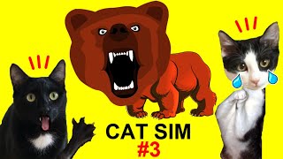 Gato gamer vs oso en simulador CAT SIM con gatos Luna y Estrella / Videojuego con gatitos CAP 3