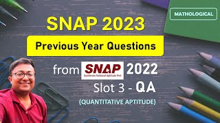 SNAP 2023 Prep Booster || SNAP 2022 Slot 3 Question Paper & Solution for Quant